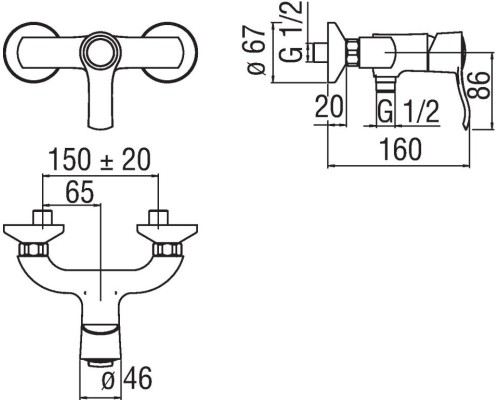 Смеситель для душа Nobili Sofi SI98130BR Бронза