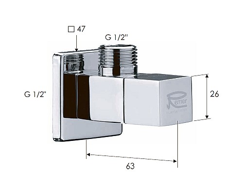 Запорный вентиль Remer 128S1212 Хром Запорный вентиль Remer 128S1212 Хром