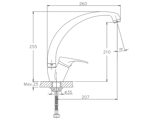 Смеситель для кухни Haiba HB4113-2 Хром