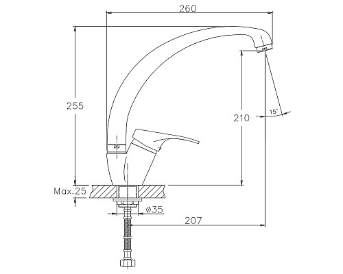 Смеситель для кухни Haiba HB4113-2 Хром