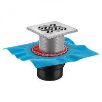 Трап BERGES ZENTRUM Antik 150х150 бронза выпуск D50/75/110 H74 вертикальный