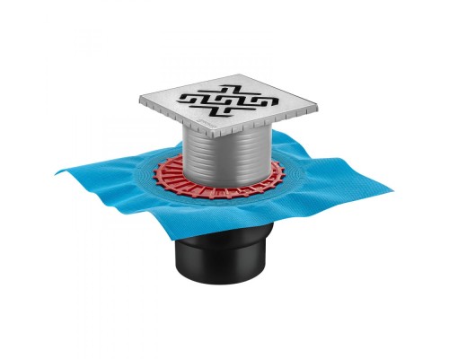 Трап BERGES ZENTRUM Antik 150х150 бронза выпуск D50/75/110 H74 вертикальный