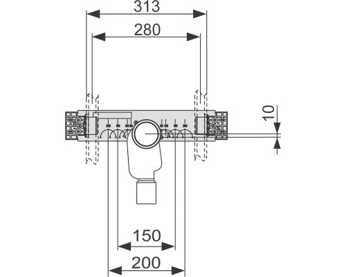 Монтажный комплект со встроенным сифоном для раковины TECE 9020034 