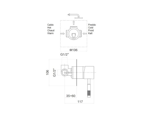 Смеситель для душа встраиваемый Webert Rimini RI880101740 белый