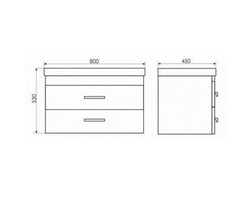 Тумба с раковиной Comforty Никосия 80 00004138839 подвесная Дуб белый