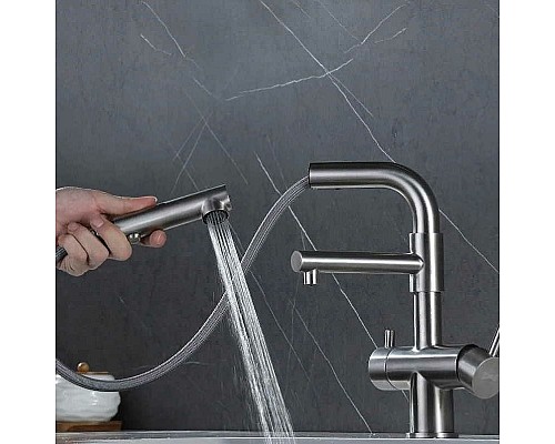 Смеситель для кухни ZorG Inox SZR-3216 Нержавеющая сталь