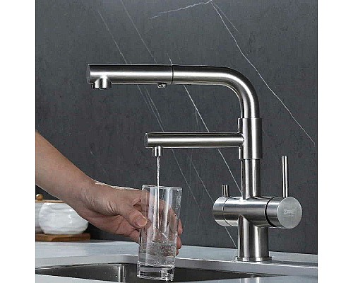 Смеситель для кухни ZorG Inox SZR-3216 Нержавеющая сталь
