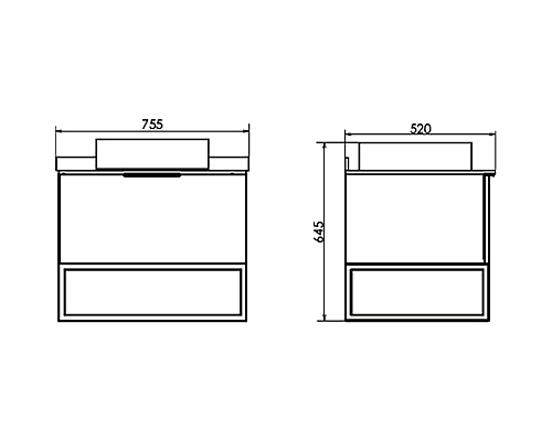 Тумба с раковиной Comforty Порто 75 00-00009321 подвесная Дуб дымчатый