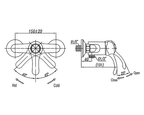 Смеситель для душа Cezares LIRA-C-DM-03