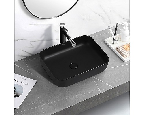 Раковина накладная ABBER Rechteck AC2202MB черная матовая