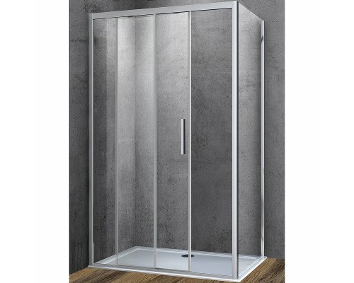 Душевой уголок Vincea Soft 150х80 профиль Хром стекло прозрачное