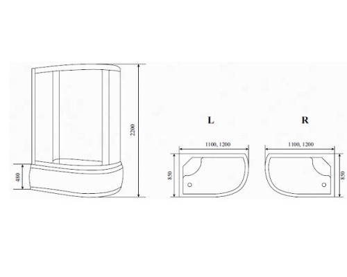 Душевая кабина Timo Standart 120x85 без гидромассажа