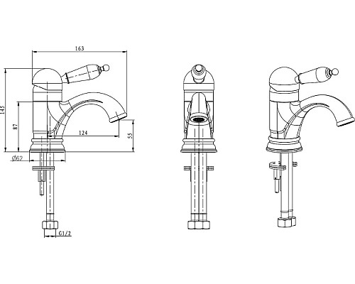Смеситель для раковины Boheme Medici Ripresa 301-SW Бронза