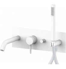 Смеситель Paffoni Light с внутренней частью, для ванны с душем, белый