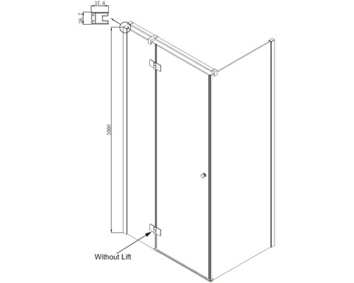Душевой уголок Ambassador Diamond 120х80 12011104L профиль Хром стекло прозрачное
