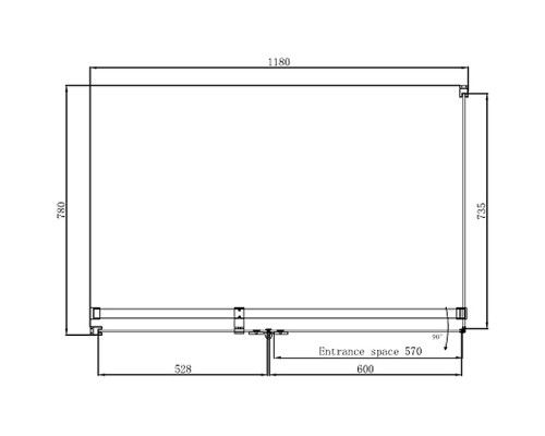 Душевой уголок Ambassador Diamond 120х80 12011104L профиль Хром стекло прозрачное