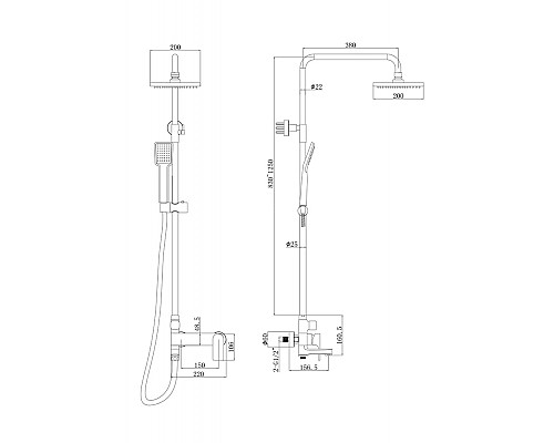 Душевая система Bravat Real F6333367CP-A-RUS Хром