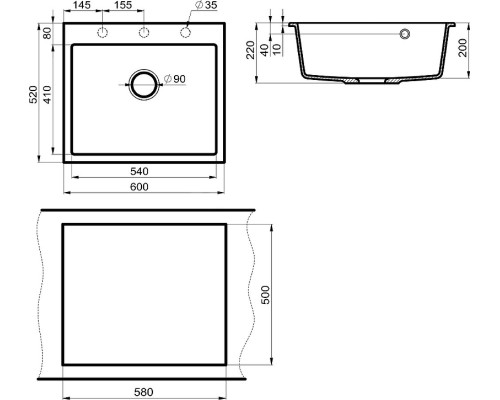 Кухонная мойка Milacio Murcia 60 Cuarzo MC.77013 Серый металлик