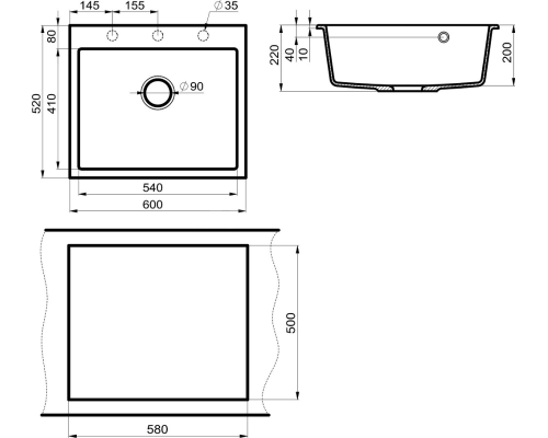 Кухонная мойка Milacio Murcia 60 Cuarzo MC.77013 Серый металлик