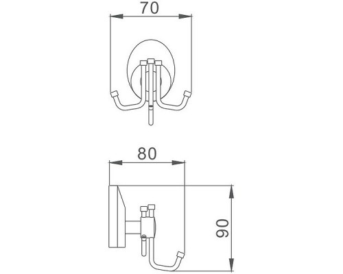 Тройной крючок Haiba HB1605-3 Хром