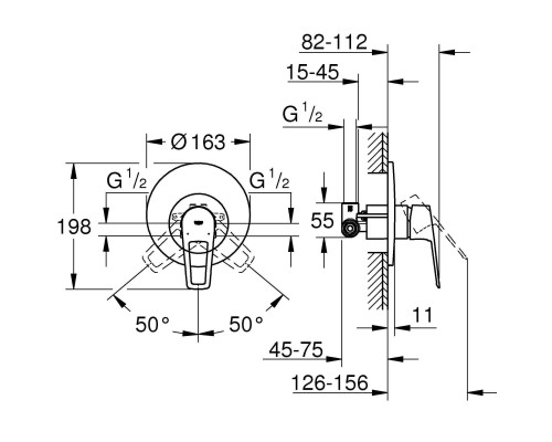 Смеситель для душа Grohe BauLoop 29080001 Хром