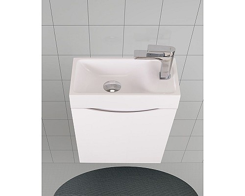 Тумба под раковину Art&Max Liberty-500-1D-SO-BL-R подвесная Белый глянец