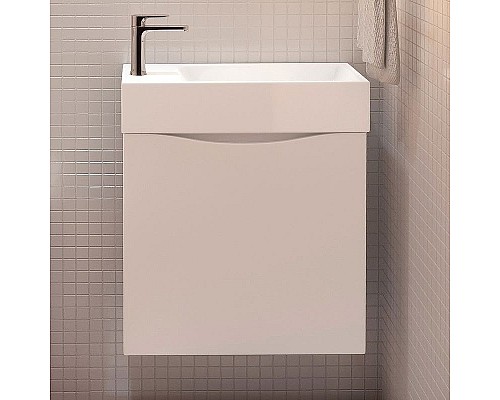 Тумба под раковину Art&Max Liberty-500-1D-SO-BL-R подвесная Белый глянец