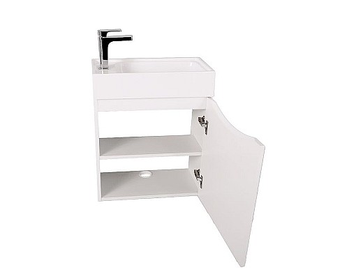 Тумба под раковину Art&Max Liberty-500-1D-SO-BL-R подвесная Белый глянец