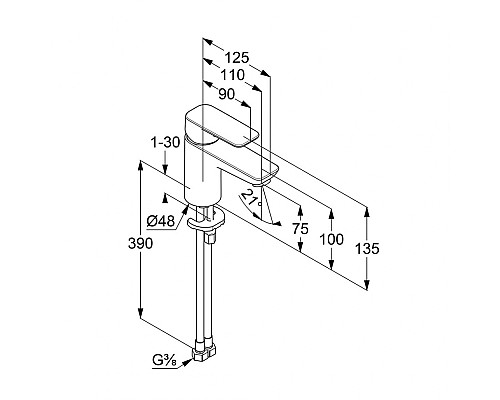 Однорычажный смеситель на умывальник Kludi Pure&Style 400280575