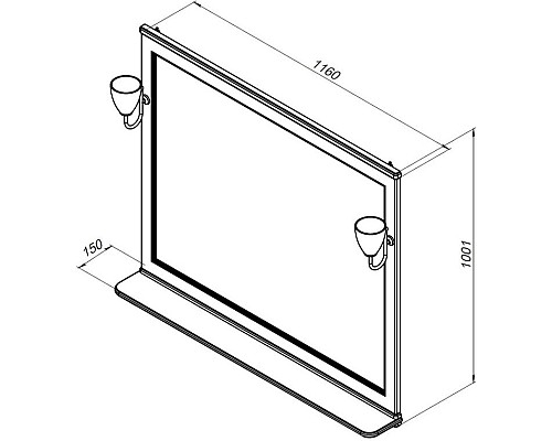 Зеркало Aquanet Валенса NEW 120 белый