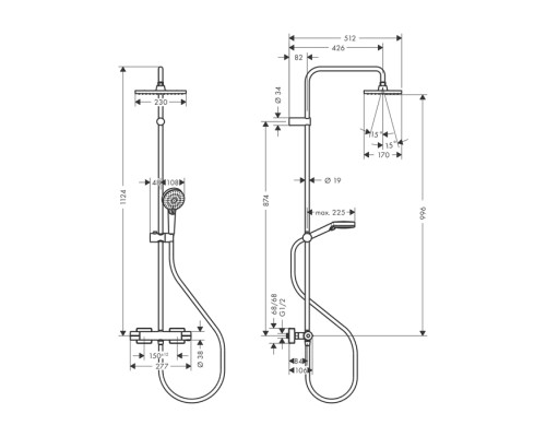Душевая система Hansgrohe Vernis Shape с термостатом черный 26286670