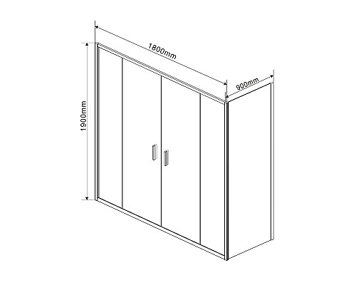 Душевой уголок Vincea Garda 180x90 VSR-1G29018CH профиль Хром стекло шиншилла