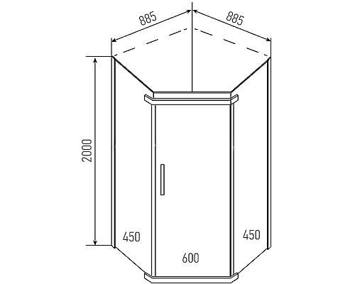 Душевой уголок Erlit Comfort 90х90 ER10109V-C4 профиль Хром стекло тонированное