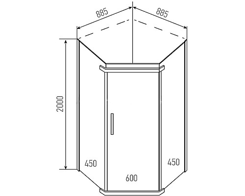 Душевой уголок Erlit Comfort 90х90 ER10109V-C4 профиль Хром стекло тонированное