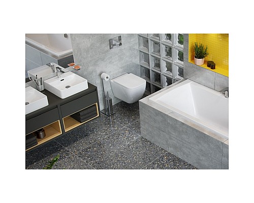 Тумба под накладную раковину Excellent Tuto 80 см серый/дуб, 1 ящик