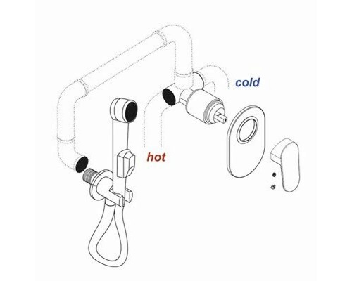 Смеситель для душа WasserKRAFT Wiese 8451 Оружейная сталь