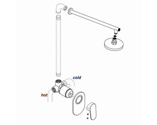 Смеситель для душа WasserKRAFT Wiese 8451 Оружейная сталь