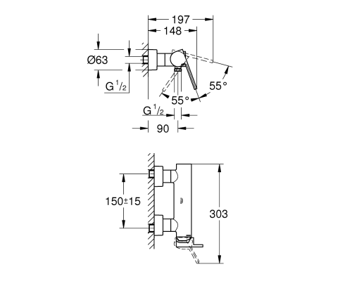 Смеситель для душа Grohe Plus Хром