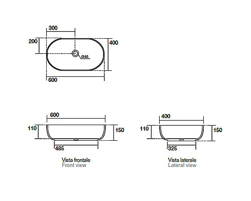 Раковина-чаша Kerasan Nolita 60 534375 Бургундский матовый