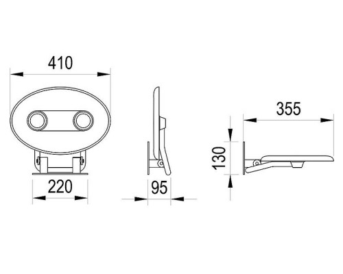 Сиденье для душа Ravak Ovo P II Orange B8F0000050 Прозрачно-оранжевое Нержавеющая сталь