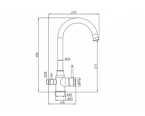 Смеситель для кухни ZORG Steel Hammer SH 763 CR