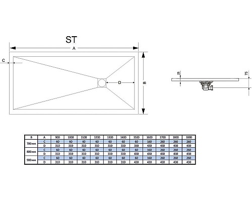 Душевой поддон из искусственного камня RGW Stone Tray ST-G 80x80 16152088-02 Графит