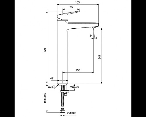 Смеситель для раковины Ideal Standard Ceraplan BD236AA Хром