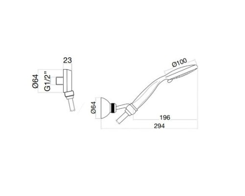 Душевой гарнитур Webert AC0489560, черный