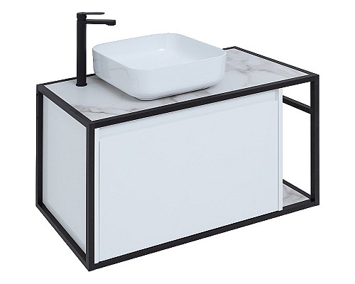 Тумба под раковину Aquanet Nova Lite Loft 90L 261652 подвесная Белый глянец