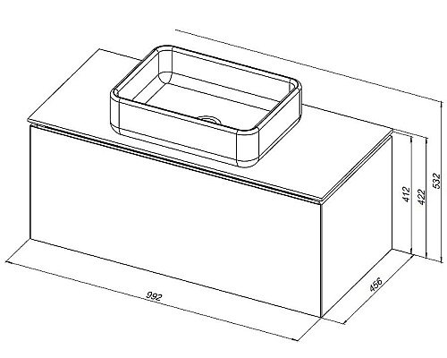 Тумба под раковину Allen Brau Infinity 100 1.21004.AM подвесная Антрацит матовый