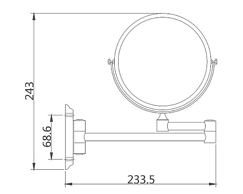 Косметическое зеркало Haiba HB6106 с увеличением Хром