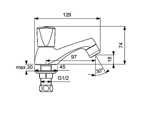 Кран для одного типа воды Vidima Practic BA161AA Хром