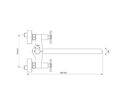 Смеситель для ванны Vidima Art BA330AA универсальный Хром