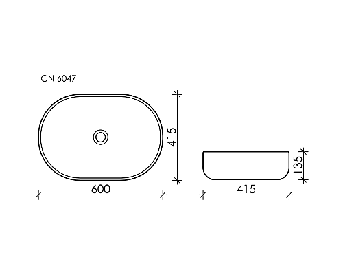 Раковина-чаша Ceramica Nova Element 60 CN6047MW Белая матовая Раковина-чаша Ceramica Nova Element 60 CN6047MW Белая матовая